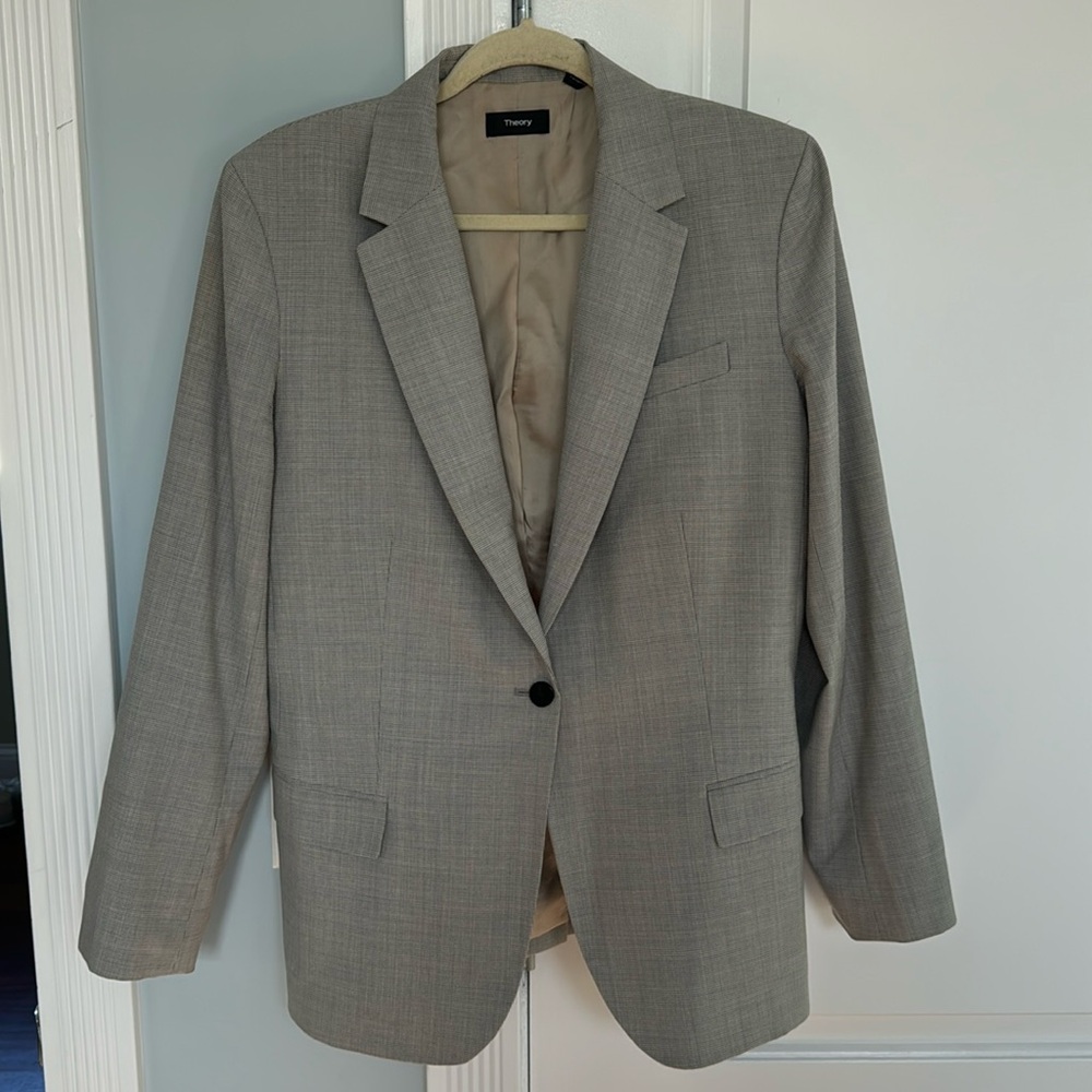 Theory Sculpted Blazer in Stretch Cotton-Blend